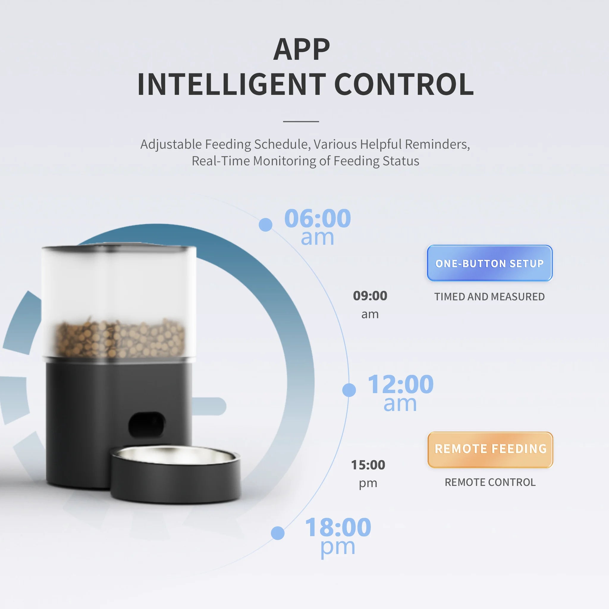 WiFi Timed Automatic Pet Feeder – Dual Power Smart Bowl