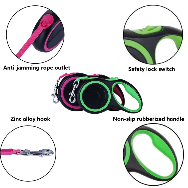 Retractable Dog Leash For Large Dogs – Heavy-Duty Nylon