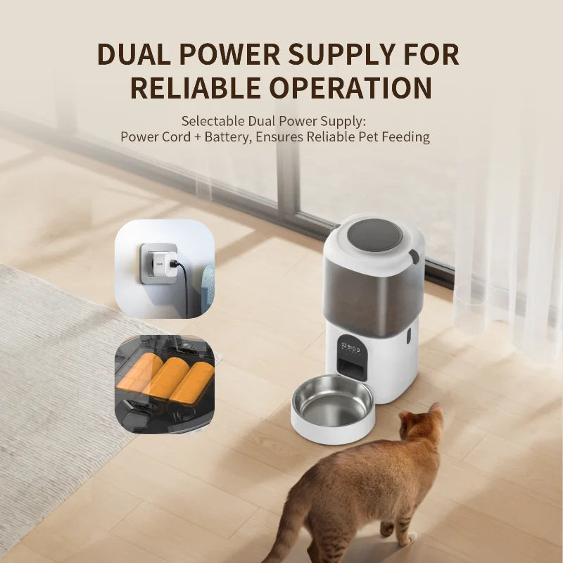Smart Automatic Pet Feeder With Water Fountain & LCD