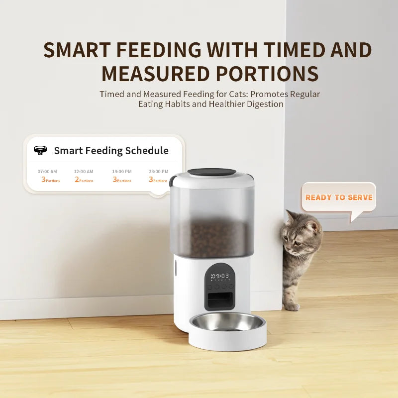 Smart Automatic Pet Feeder With Water Fountain & LCD