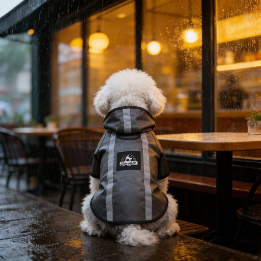 Black raincoat for dogs in spring and summer. For use during rainy seasons. Suitable for small and medium-sized dogs as all-weat