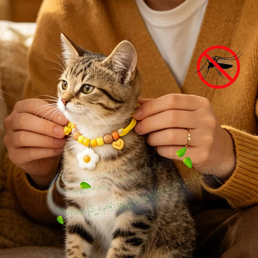 Pet Anti Insect Neck Collar Eco Wood Raw Material Effective Against Tiny Pests Lightweight Comfortable Wearing For Cats Dogs